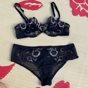 Chantelle embroidered bra and panty set
